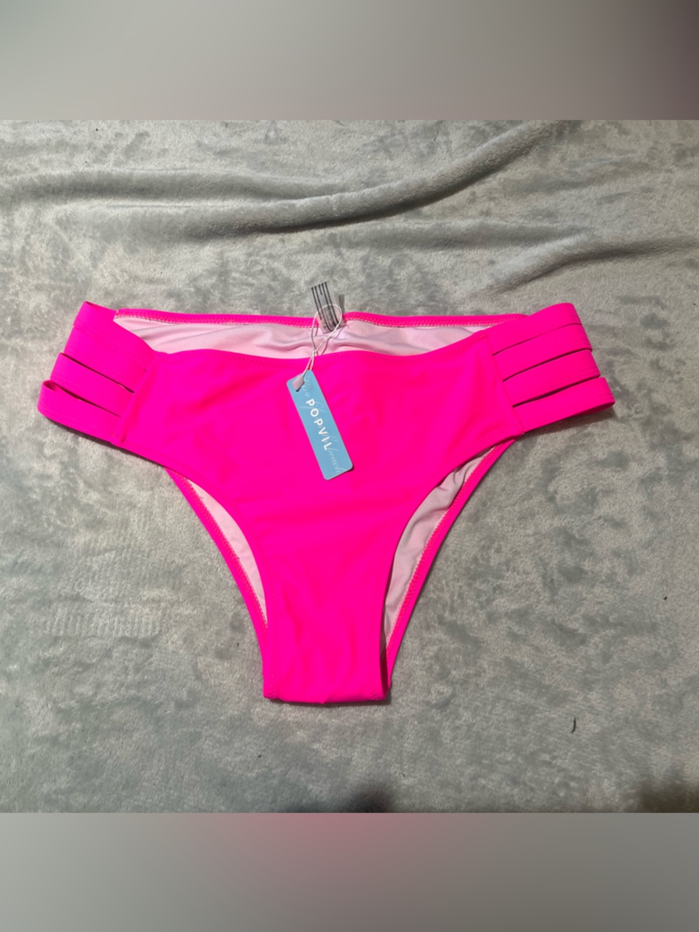 Popvil Hot Pink Strappy Bikini Bottom